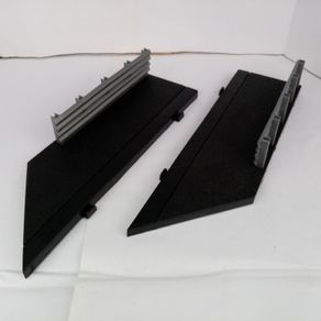 Scalextric: 2x Lead In/Out Straight Borders (in Black) with Barriers