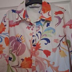 Zara floral button up dress