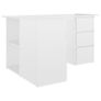 Corner Desk High Gloss White 145x100x76 cm Chipboard Image 6