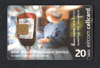 2000 Ireland 20 unit Irish  Blood Transfusion Service (Gemplus GEM1) Call Card Used