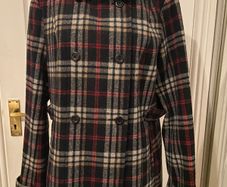 Mantaray Checked Wool Blend Jacket - Size 16 - Lined - Classic Style