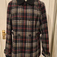 Mantaray Checked Wool Blend Jacket - Size 16 - Lined - Classic Style