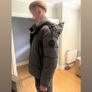 canada goose parka grey with black badge Image 2