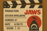Jaws display scene clap board