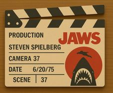 Jaws display scene clap board
