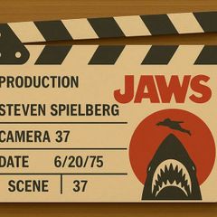 Jaws display scene clap board