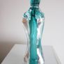Murano Turquoise and Clear Glass Vase "The Lovers" Image 3