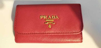 PRADA Leather Key Case Key Ring Pink