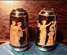 Vintage Greek Salt And Pepper Shakers.