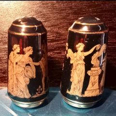Vintage Greek Salt And Pepper Shakers.