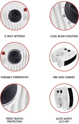 2000w Upright and Flatbed Fan Heater with 2 Heat Settings / Cool Blow Fan / Variable Thermostat / Frost Watch / Overheat Protection / BEAB and GS Safety Approved (FREE POSTAGE)
