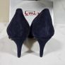 Emis new collection court blue bow detail medium heel leather shoes UK 6.6EU 40 new & boxed Image 3