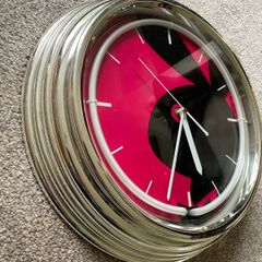 Neon playboy bunny wall clock