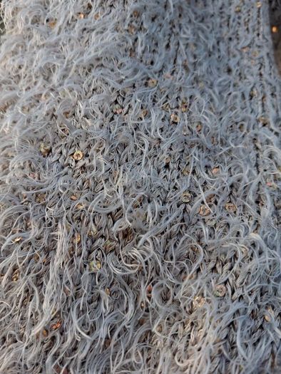 Beige Fuzzy Chenille with Gold Iridescent Sequins Jumper