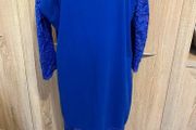 Royal blue midi dress with lace inserts  size UK20 EU 48 Perfect condition. Postage included
