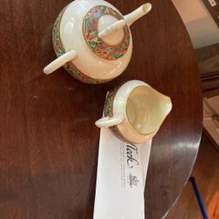 Belleek Teapot and Milk jug