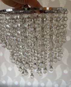 Ceiling Light pendant - Silver with glass beads