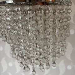 Ceiling Light pendant - Silver with glass beads