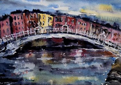 halfpenny bridge watercolour