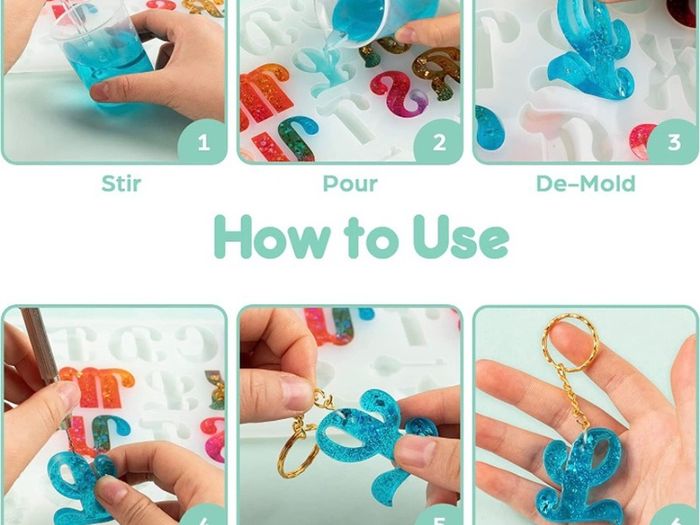 182Pcs Silicone Alphabet Resin Molds Kit, Letter Silicone Mould for Crafts Epoxy Resin Casting Molds Keychain Making Set, DIY Letter Keychain Pendant Hanging Ornaments Jewelry Resin Moulds (FREE POSTAGE)