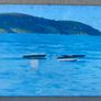 Seascape depicting small boats moored in a calm harbour with hills in the background unsigned Image 2