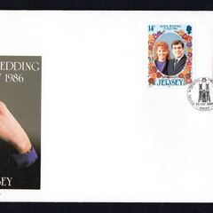 1986 Jersey Royal Wedding HRH Price Andrew and Miss Sarah Ferguson Commemorative Stamps First Day Cover (FDC)