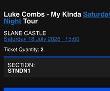 X2 Luke Combs Tickets