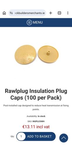 Metal Insulation Fixing Thermal Caps (bag of 100)