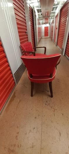 Pair of two very french antique chairs red upholstery oak wood nice stylish 1950s