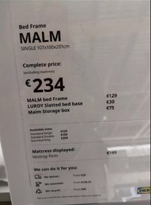 ikea malm single bed