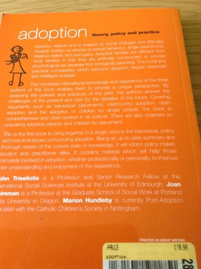 Adoption, theory , policy and practice by Triseliotis, Shireman and Hundleby