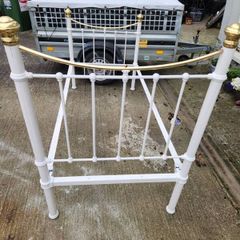 vintage 3 feet brass and cast  bed