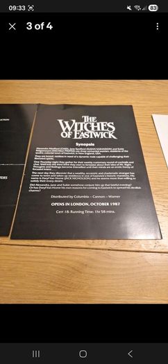 1987 The Witches Of Eastwick Press Kit Material