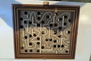 Vintage 80s Labyrinth Wooden Steel Ball Marble Tilting Maze Puzzle Game Roll-A-Maze