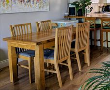 Solid Oak Dining Table & 4 Chairs
