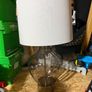 Silver Table Lamp with Wide Shade Image 2
