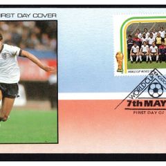 1986 St Vincent First Day Cover for Mexico Football (FIFA) World Cup 86 Featuring England Team First Day Cover