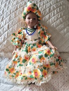 Alberon Collection African Dressed Black Porcelain doll Yasmin