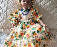Alberon Collection African Dressed Black Porcelain doll Yasmin