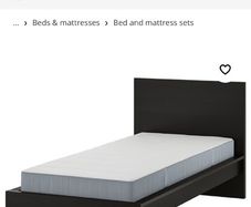 Single Black Bed with Single Mattress