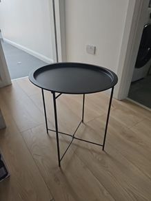 Black metal side table