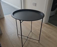Black metal side table