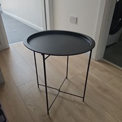 Black metal side table