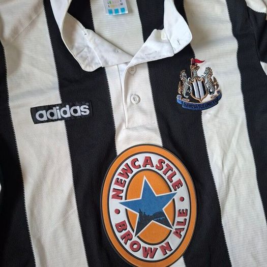 Vintage Newcastle United 95 97 home shirt and sweatshirt made by Adidas,