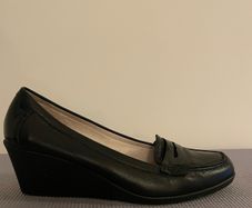 Black leather shoes