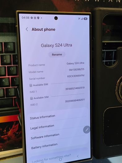 Samsung Galaxy S24 Ultra 256GB Titanium Grey, Dual Sim Unlocked Well Preserved Excellent