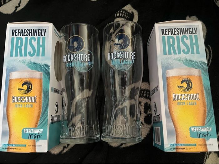 Rockshore beer pint glasses