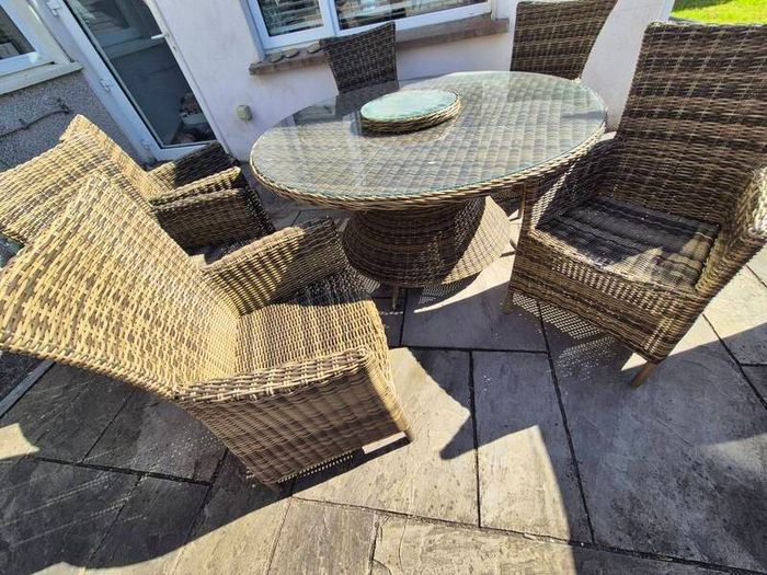 rattan garden set - 6 seater