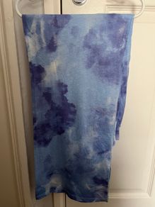 H&M loose fit/wide leg light blue/tie dye jersey trousers