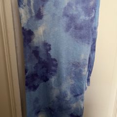 H&M loose fit/wide leg light blue/tie dye jersey trousers